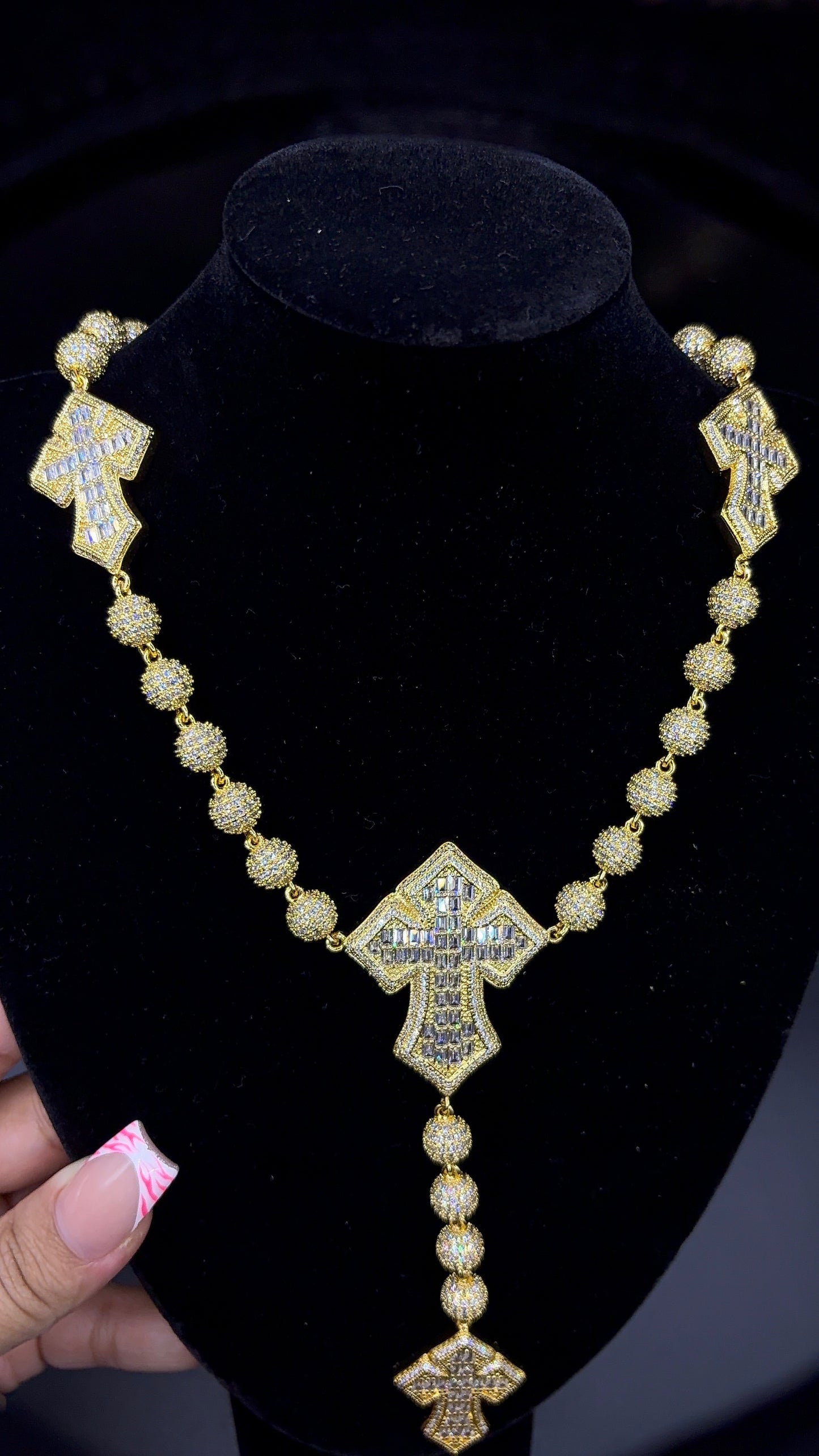 CROSS LARIAT NECKLACE