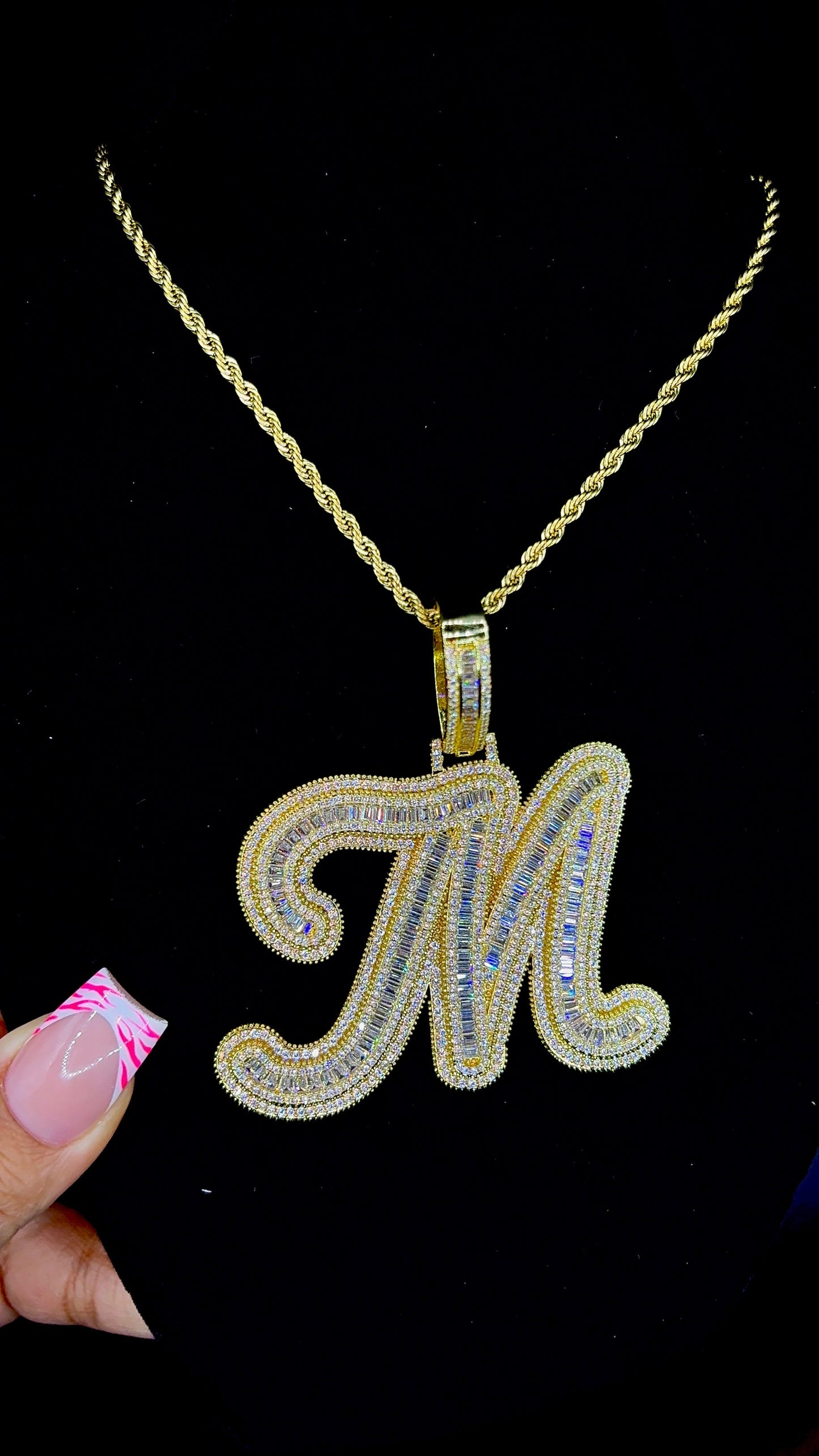 ICED INITIAL PENDANT